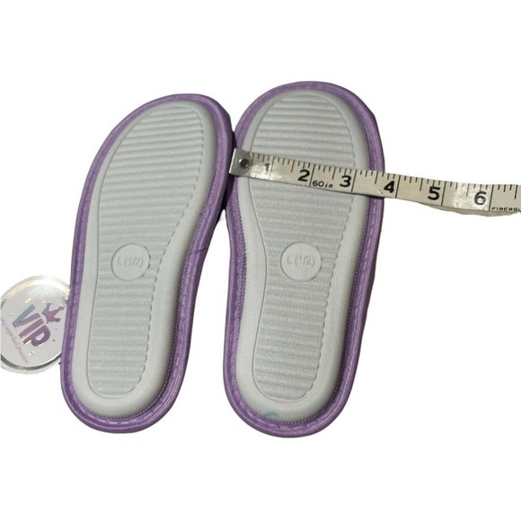 🐶Girl’s Slippers L (1-2)VIP Slippers Tie Dye Lilac Faux Fur with nail polish - Picture 11 of 12